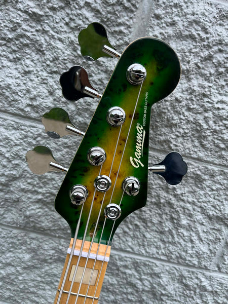 GAMMA Custom P526-01, 5 String Alpha Model, Emerald Forest Burl Burst