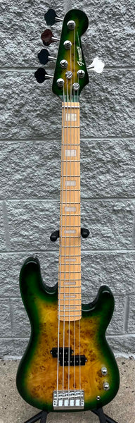 GAMMA Custom P526-01, 5 String Alpha Model, Emerald Forest Burl Burst