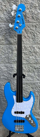 GAMMA Custom JF25-01, Fretless Beta Model, Retro Sonic Blue