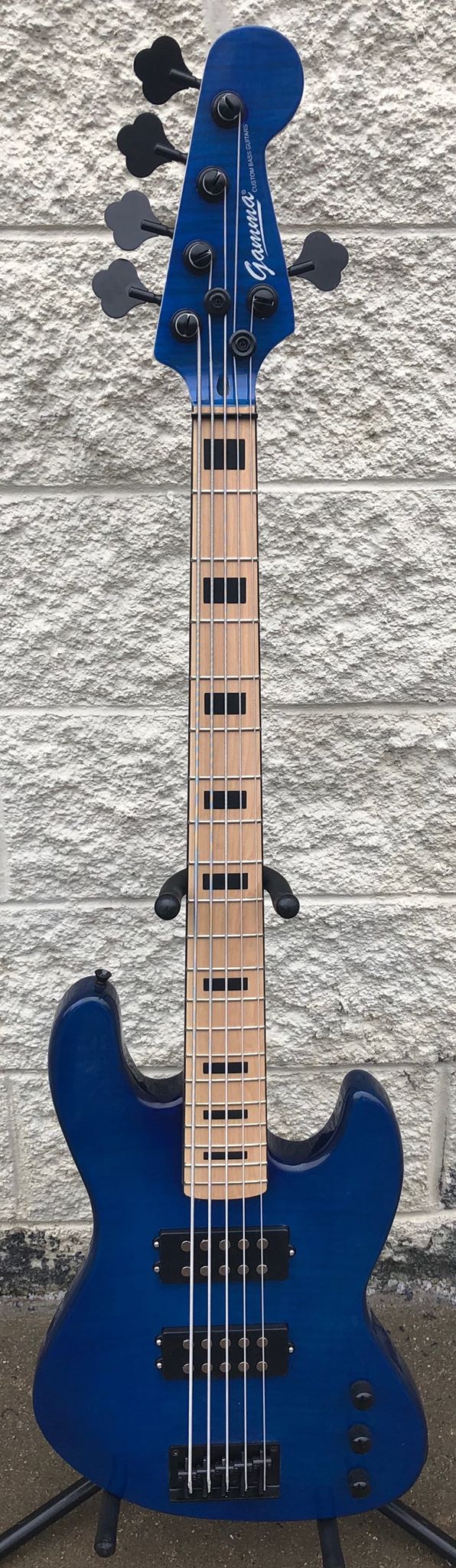 GAMMA [SOLD] Custom H519-01, Kappa Model 5 String, Quilted Flame Blue