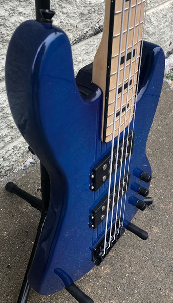 GAMMA [SOLD] Custom H519-01, Kappa Model 5 String, Quilted Flame Blue