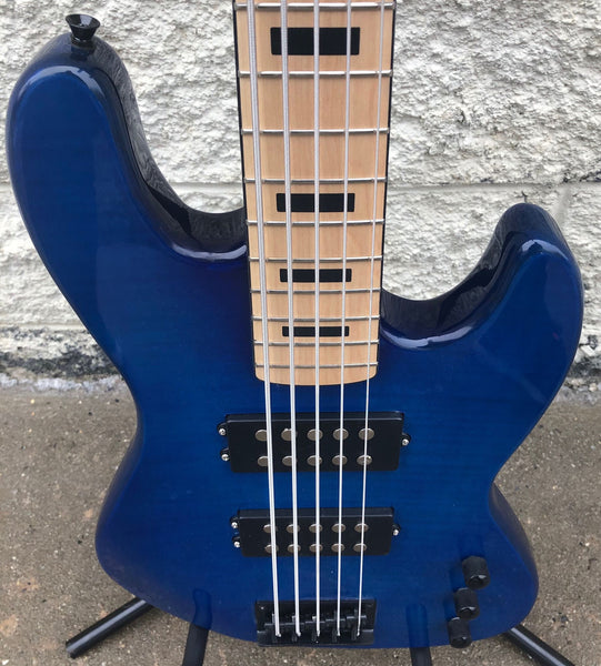 GAMMA [SOLD] Custom H519-01, Kappa Model 5 String, Quilted Flame Blue