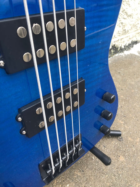 GAMMA [SOLD] Custom H519-01, Kappa Model 5 String, Quilted Flame Blue